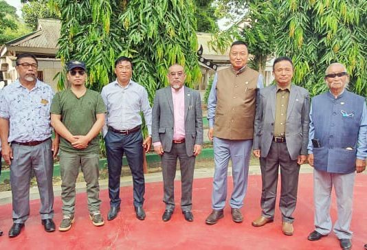 Members of the Working Committee of Naga National Political Groups after a meeting with the centre's Interlocutor RN Ravi at Police Complex, Chümoukedima on September 10.